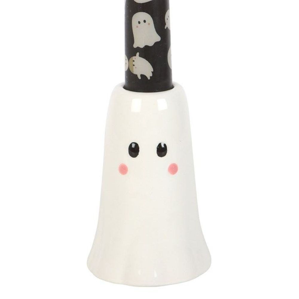 Ceramic Ghost Candle Holder with Printed Taper Candle