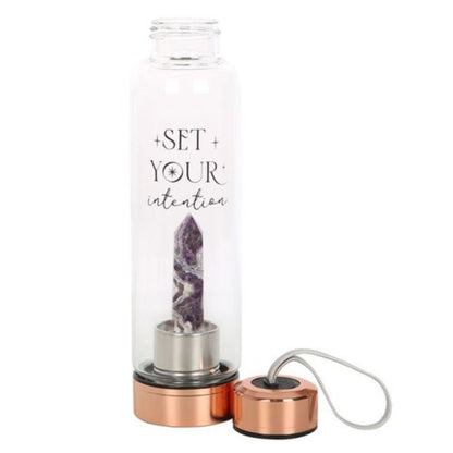 Set Your Intention Glass Water Bottle