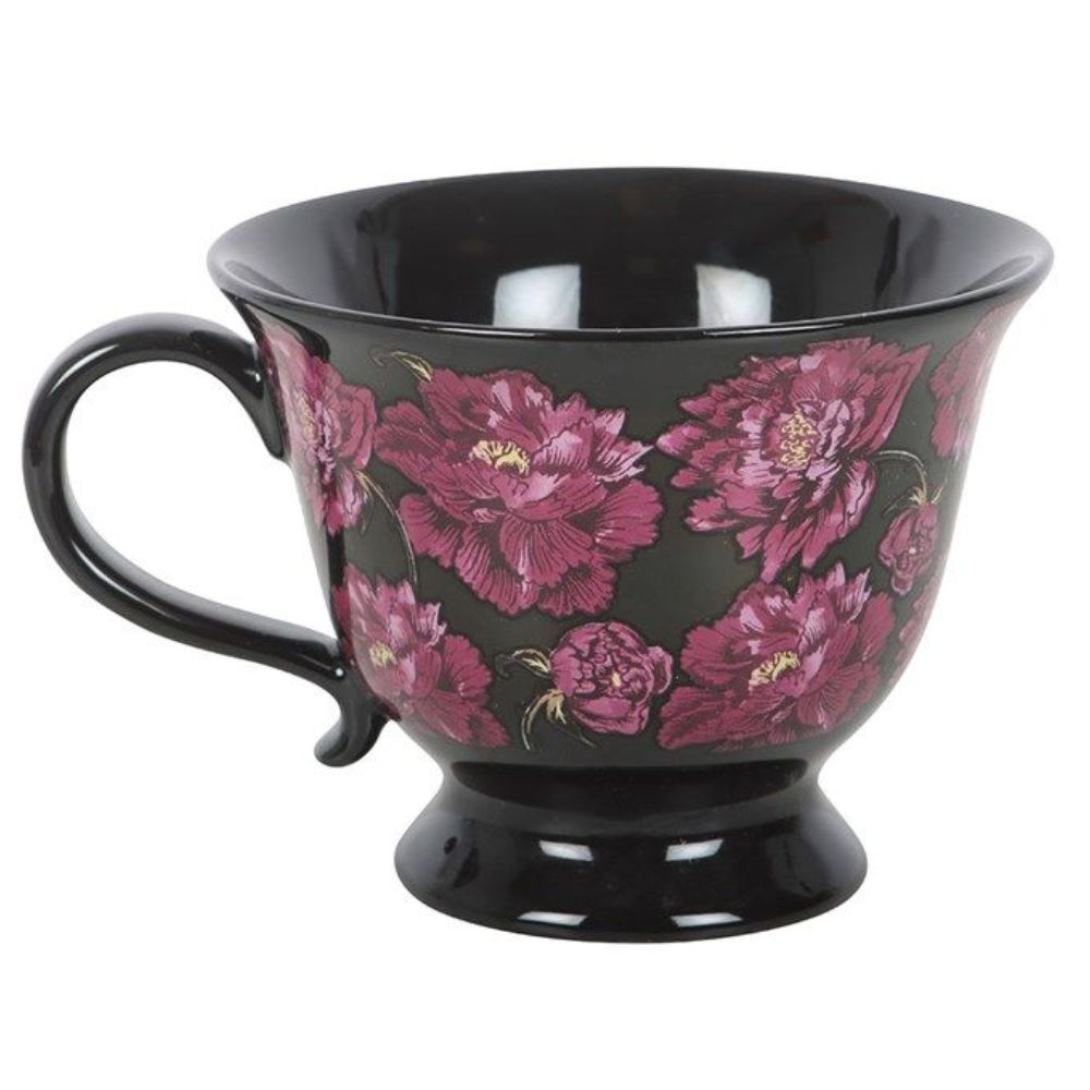Dark Romance Floral Print Teacup