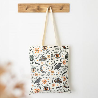Frightful Folk Tote Bag – Gothic Autumn Design
