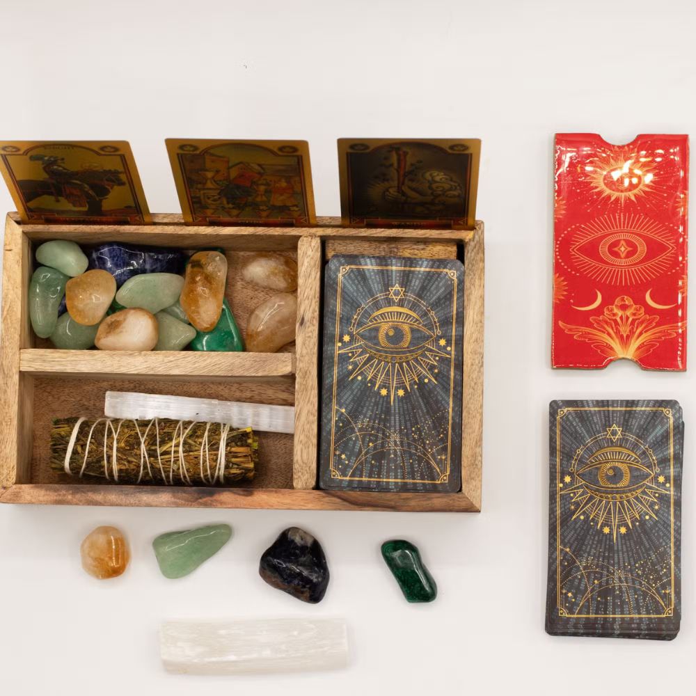 Three-Section Tarot Box with Card Holder