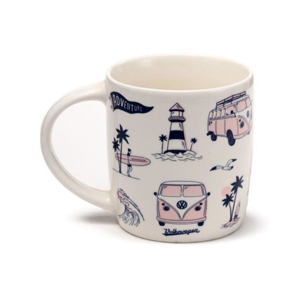 VW T1 Camper Bus Mug Set with Lid - ‘Explore More’