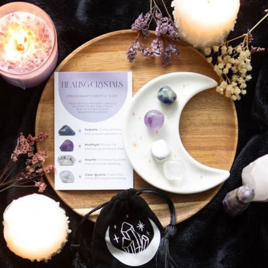 Crystal Set with Moon Trinket Dish