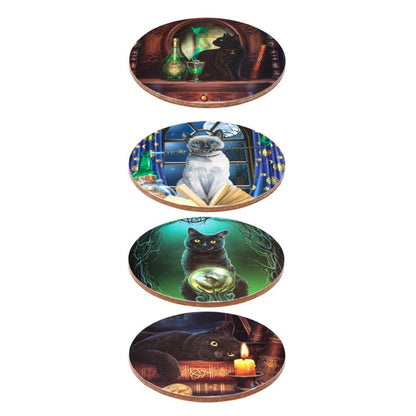 Lisa Parker set of four coaster - Magic Cats