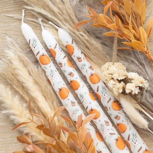 Set of three Autumnal Taper candles