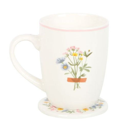 Flowers Floral Mug & Coaster Set