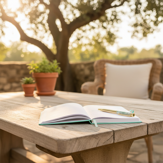 A5 Wellness Journal with Aventurine Pen