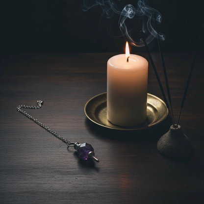 Faceted Gemstone Pendulum – Crystal Divination Tool
