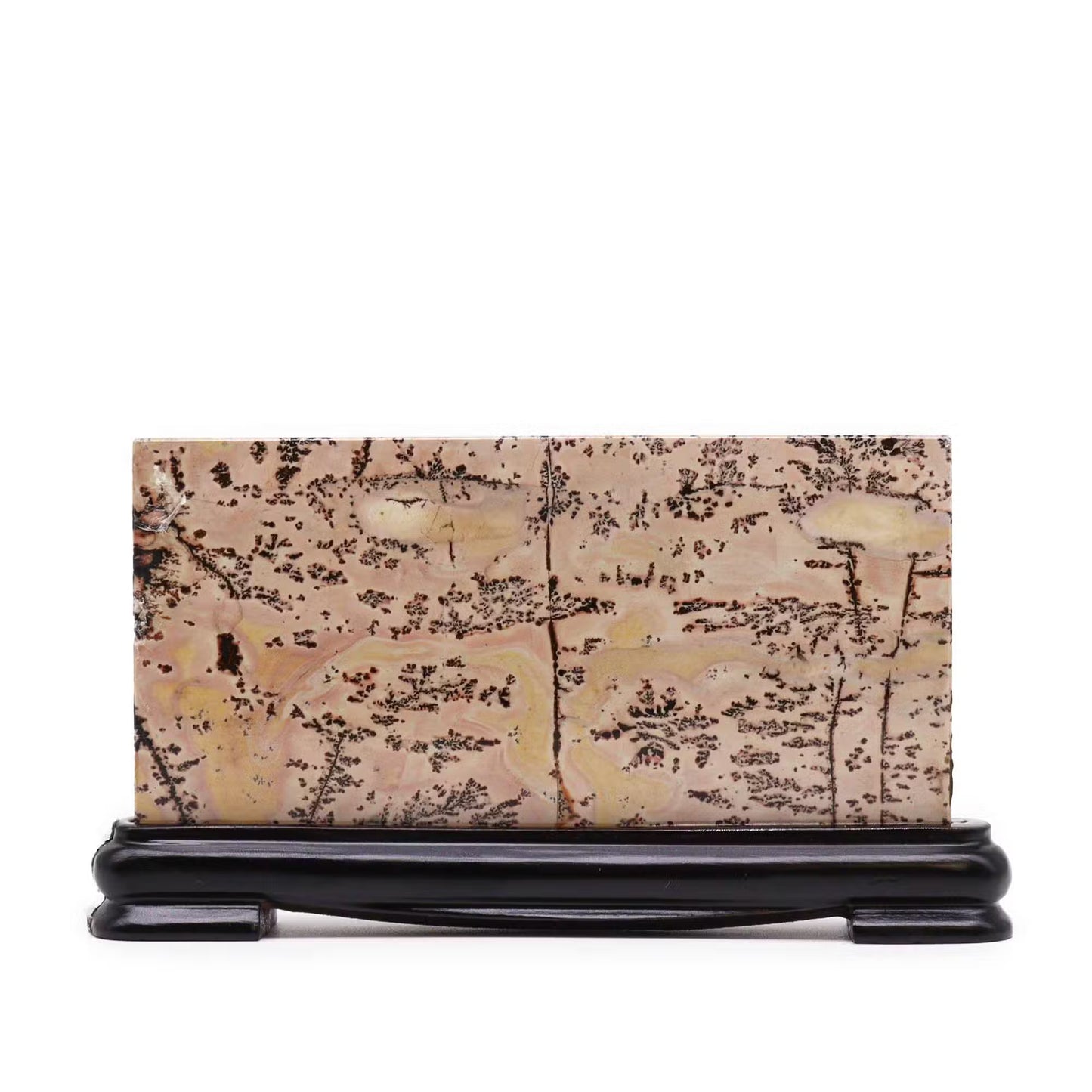 Guohua Picture Stone Art on Rosewood Stand