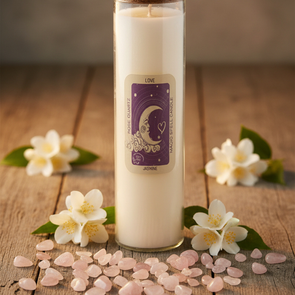 Soy wax Candles 'Magic Spell' with Gemstones
