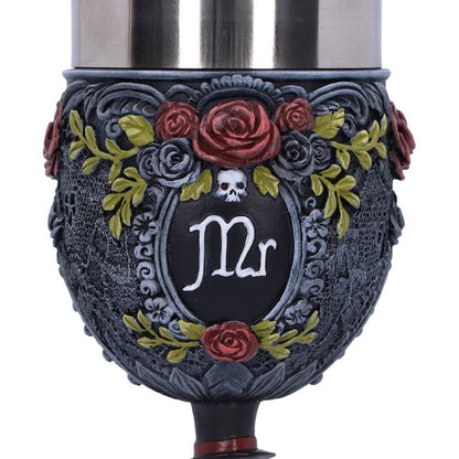 Mr and Mrs gothic Skeleton Goblet
