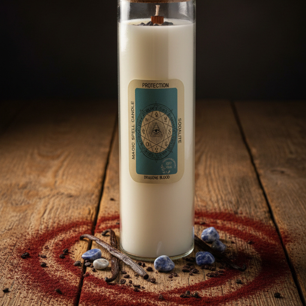 Soy wax Candles 'Magic Spell' with Gemstones