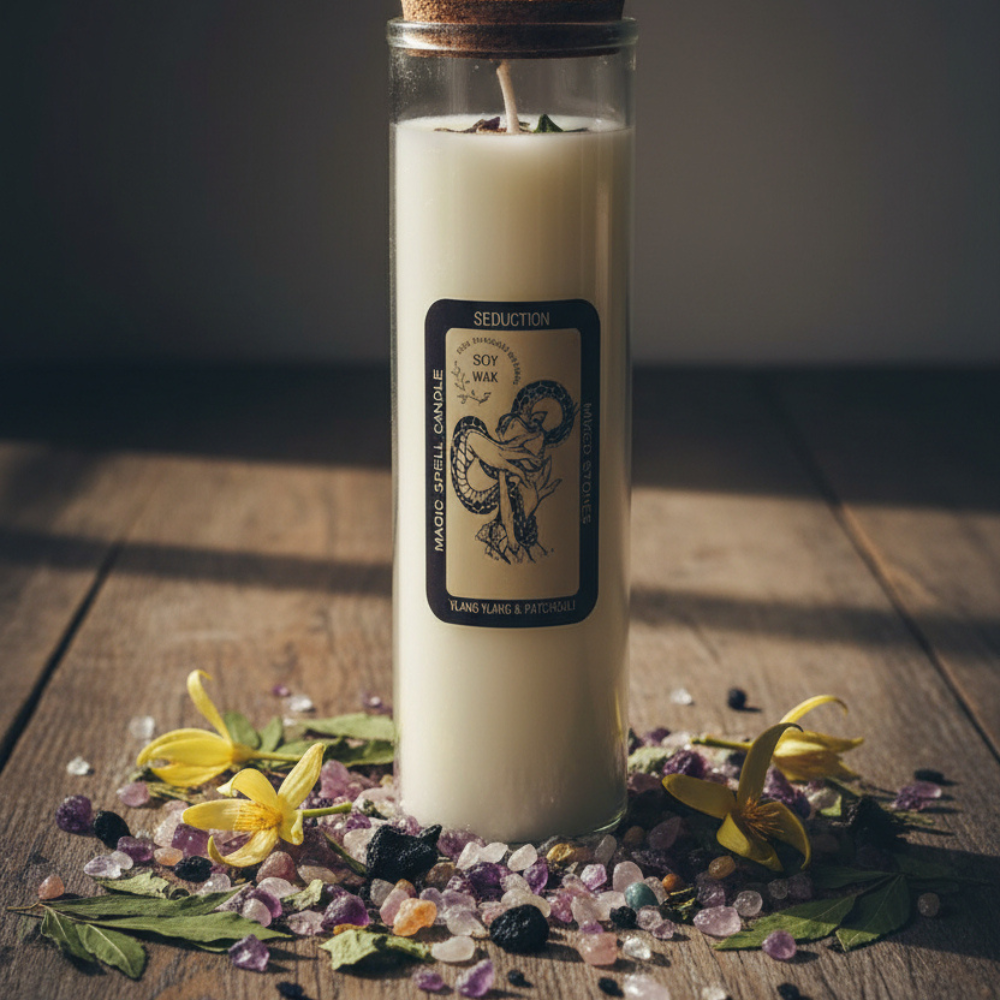 Soy wax Candles 'Magic Spell' with Gemstones