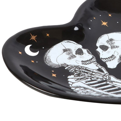 Skeleton Couple Heart Trinket Dish