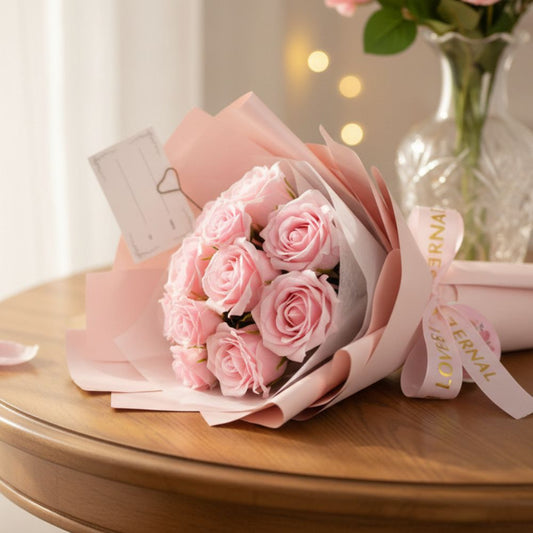 Pink Roses Soap Bouquet - Love is Eternal