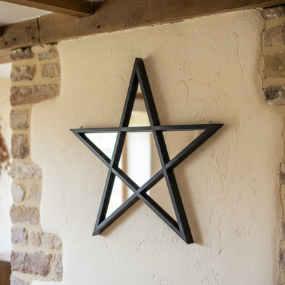 Black Framed Pentagram Mirror