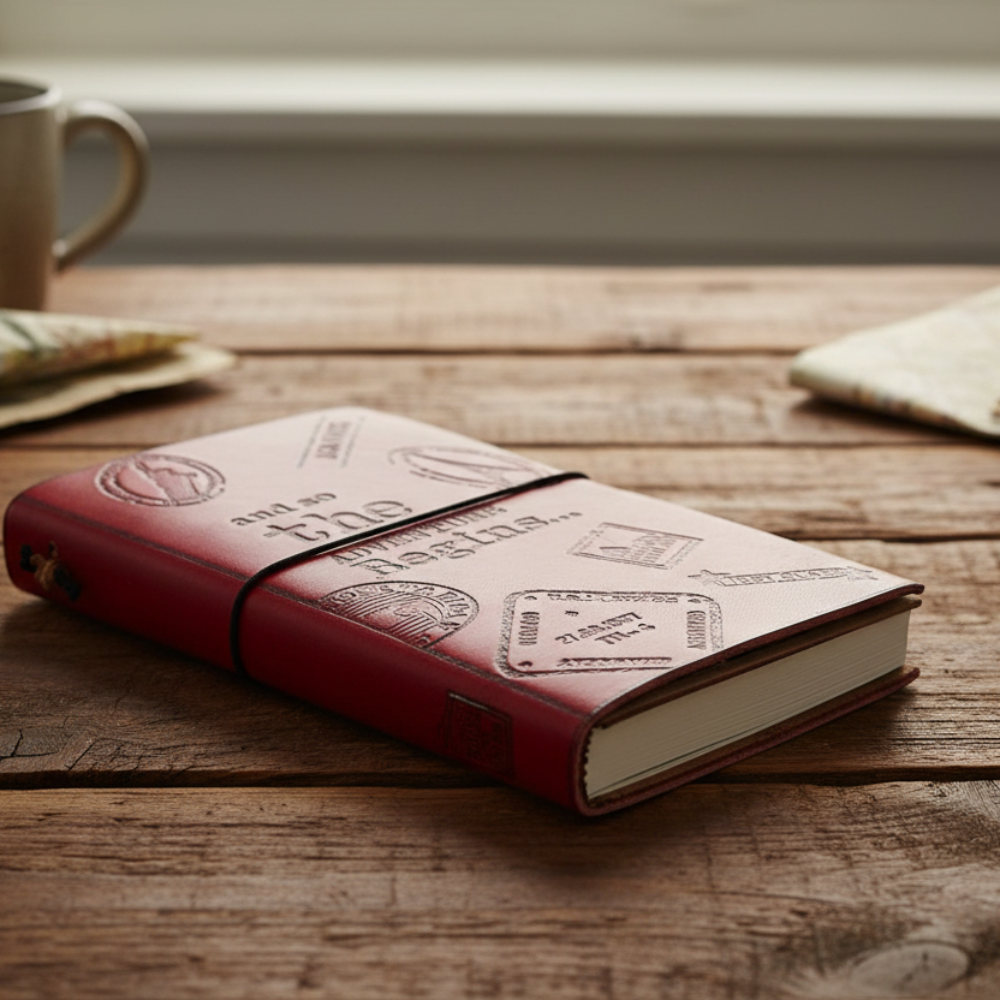 "And So The Adventure Begins" Leather Journal