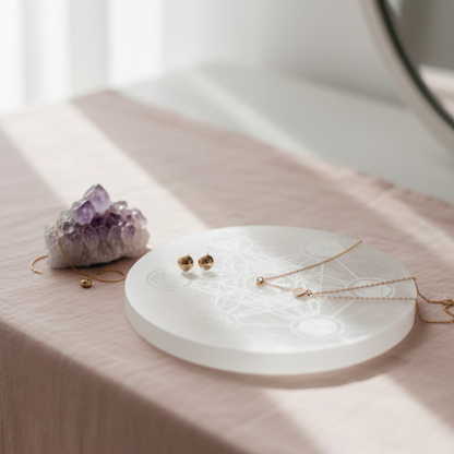 Handcrafted Selenite Charging Plate