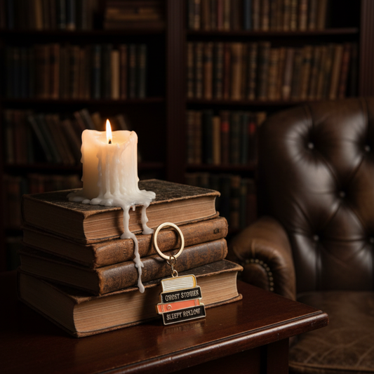 Haunted Library Book Stack Keyring