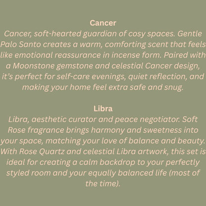 Zodiac Crystal Scents Incense
