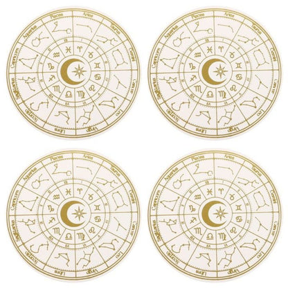 Set of four coasters 'Astrology Wheel'