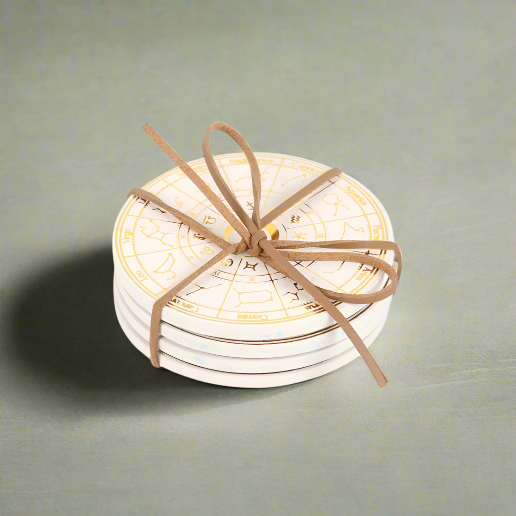 Set of four coasters 'Astrology Wheel'