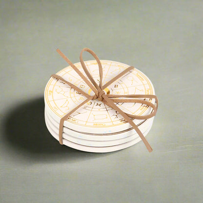 Set of four coasters 'Astrology Wheel'