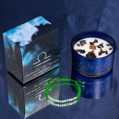 Zodiac Crystal Candles with Gemstone Bracelet