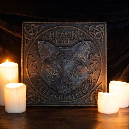Black Cat Fortune Teller Sign