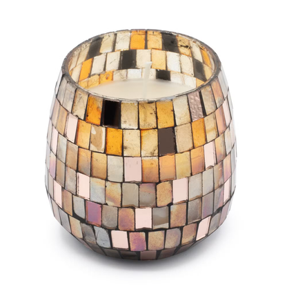 Amber Mosaic Glass Candle
